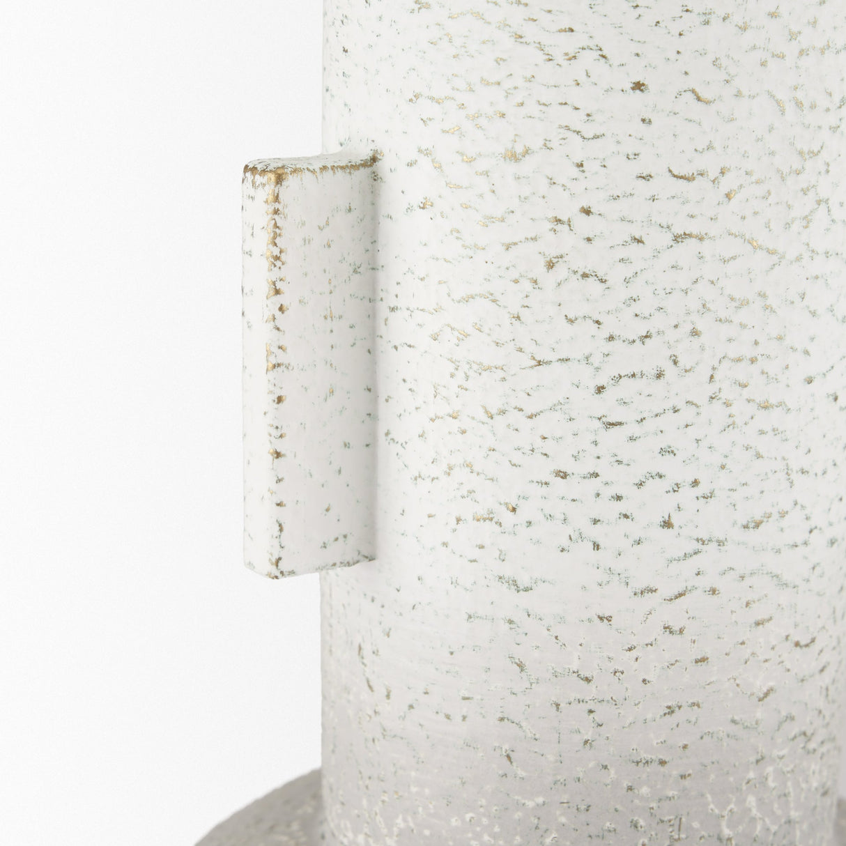 Torres Small Textured Off White w/ Gold Metal Vase by Mercana at Eve Furniture