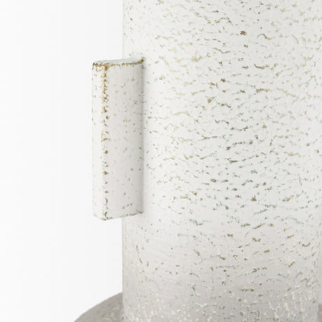 Torres Small Textured Off White w/ Gold Metal Vase by Mercana at Eve Furniture