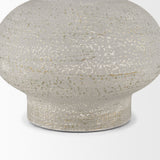 Torres Small Textured Off White w/ Gold Metal Vase by Mercana at Eve Furniture