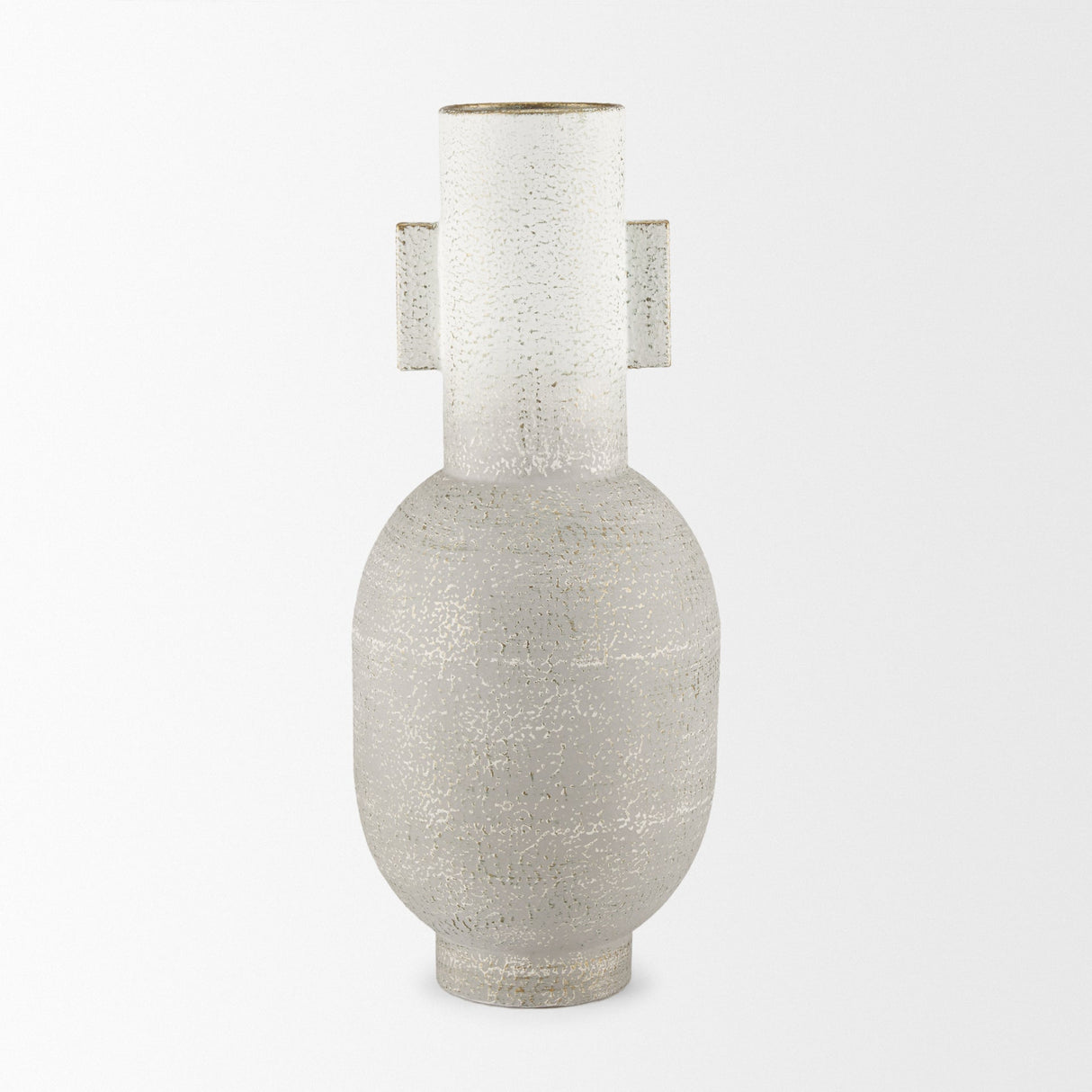 Torres Tall Textured Off White w/ Gold Metal Vase by Mercana at Eve Furniture