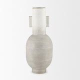 Torres Tall Textured Off White w/ Gold Metal Vase by Mercana at Eve Furniture