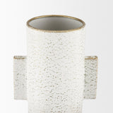 Torres Tall Textured Off White w/ Gold Metal Vase by Mercana at Eve Furniture
