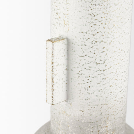 Torres Tall Textured Off White w/ Gold Metal Vase by Mercana at Eve Furniture