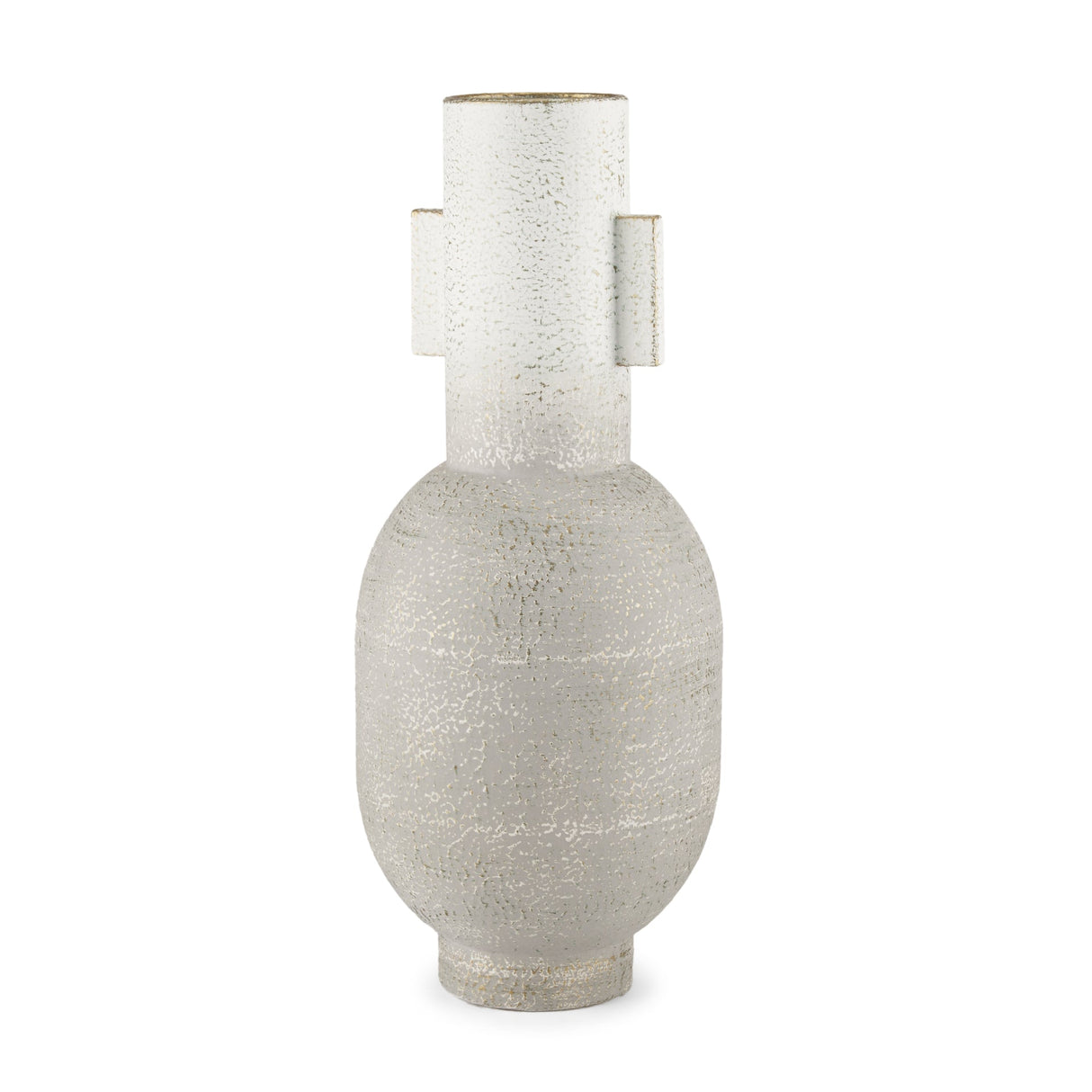 Torres Tall Textured Off White w/ Gold Metal Vase by Mercana at Eve Furniture