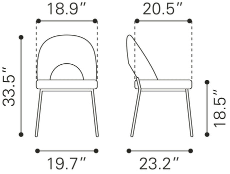 Torrey Gray Dining Chair (Set of 2) Multicolor Print & by Zuomod at Eve Furniture