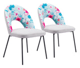 Torrey Gray Dining Chair (Set of 2) Multicolor Print & by Zuomod at Eve Furniture