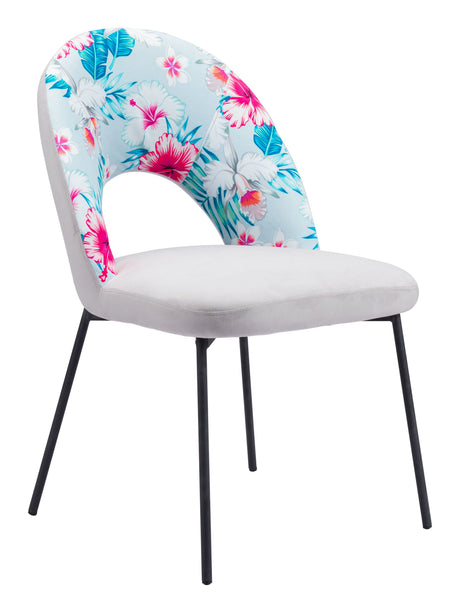 Torrey Gray Dining Chair (Set of 2) Multicolor Print & by Zuomod at Eve Furniture