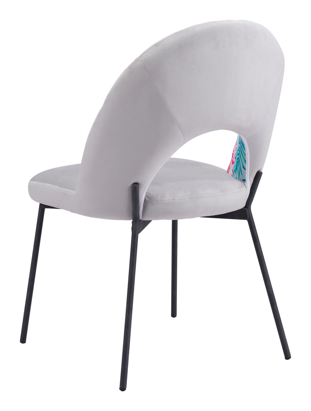 Torrey Gray Dining Chair (Set of 2) Multicolor Print & by Zuomod at Eve Furniture