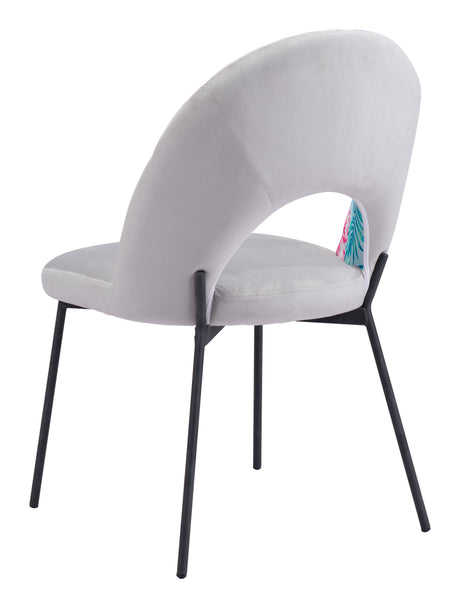 Torrey Gray Dining Chair (Set of 2) Multicolor Print & by Zuomod at Eve Furniture