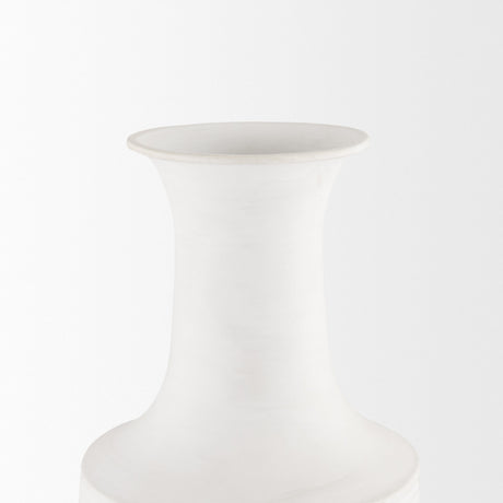 Toru Medium White w/ Grey Ombre Metal Vase by Mercana at Eve Furniture