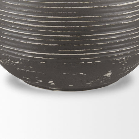 Toru Medium White w/ Grey Ombre Metal Vase by Mercana at Eve Furniture