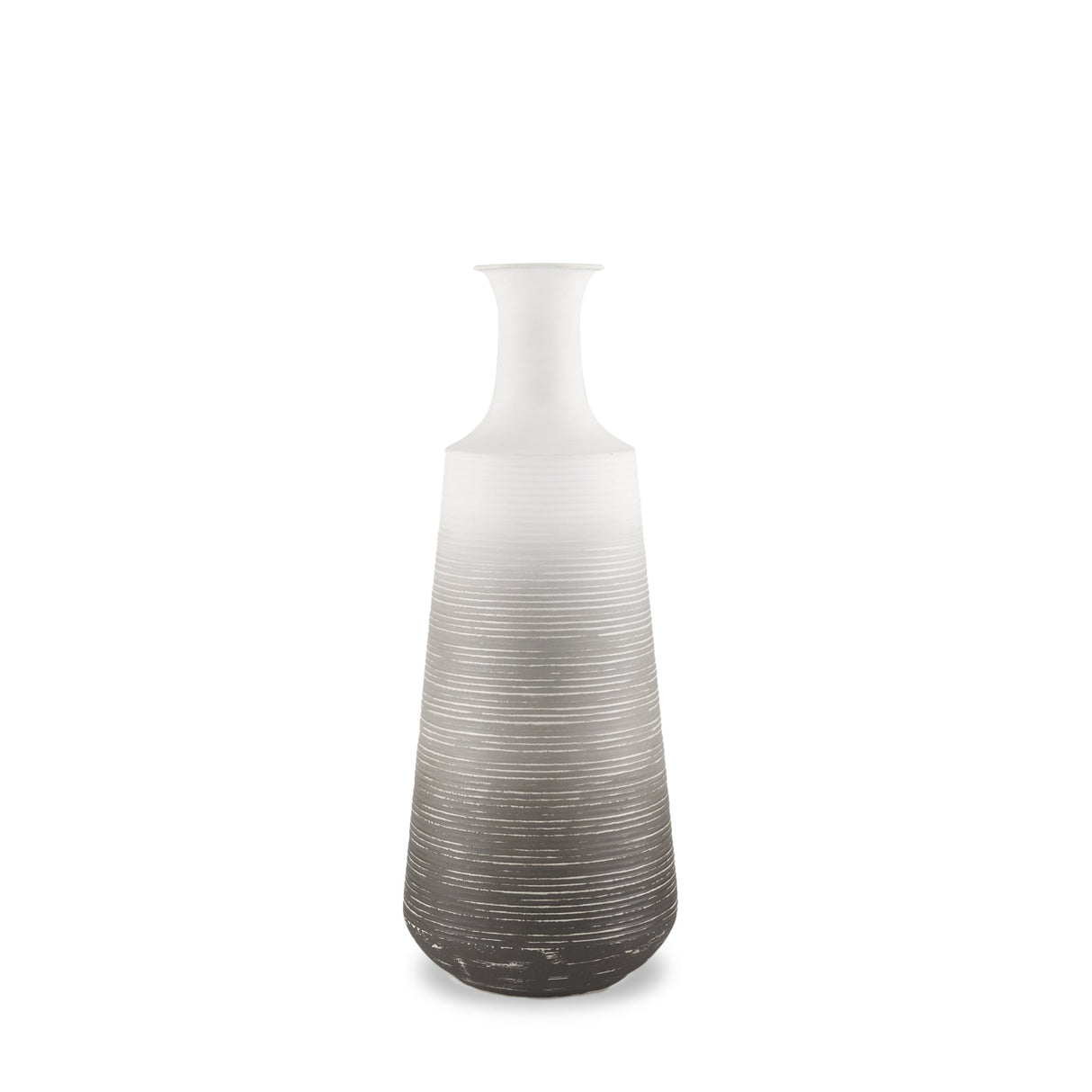 Toru Medium White w/ Grey Ombre Metal Vase by Mercana at Eve Furniture