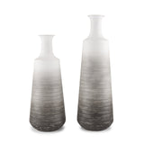 Toru Tall White w/ Grey Ombre Metal Vase by Mercana at Eve Furniture