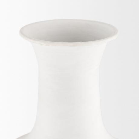 Toru Tall White w/ Grey Ombre Metal Vase by Mercana at Eve Furniture