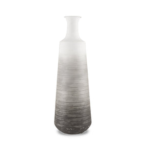 Toru Tall White w/ Grey Ombre Metal Vase by Mercana at Eve Furniture