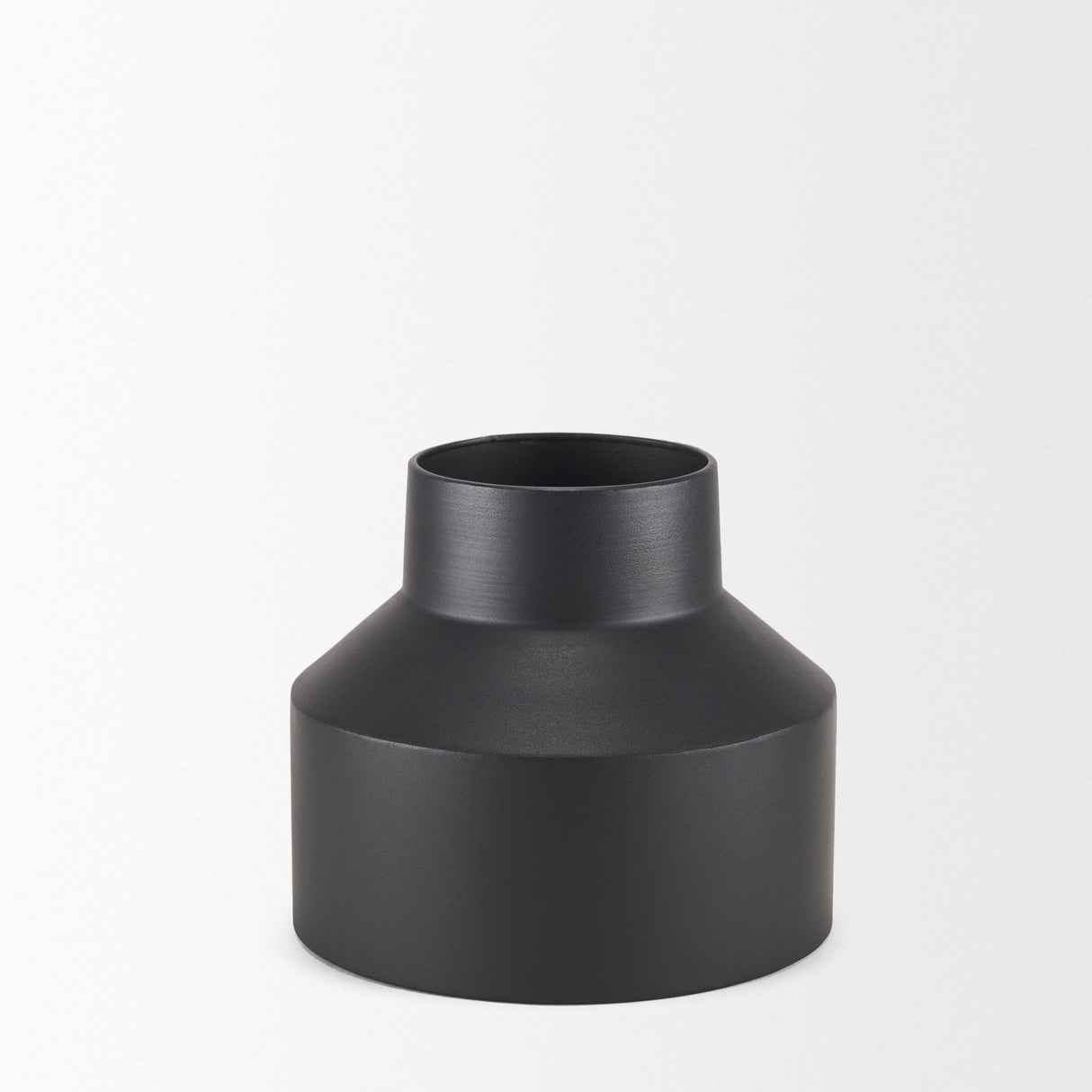 Tosca Medium Matte Black Metal Vase by Mercana at Eve Furniture