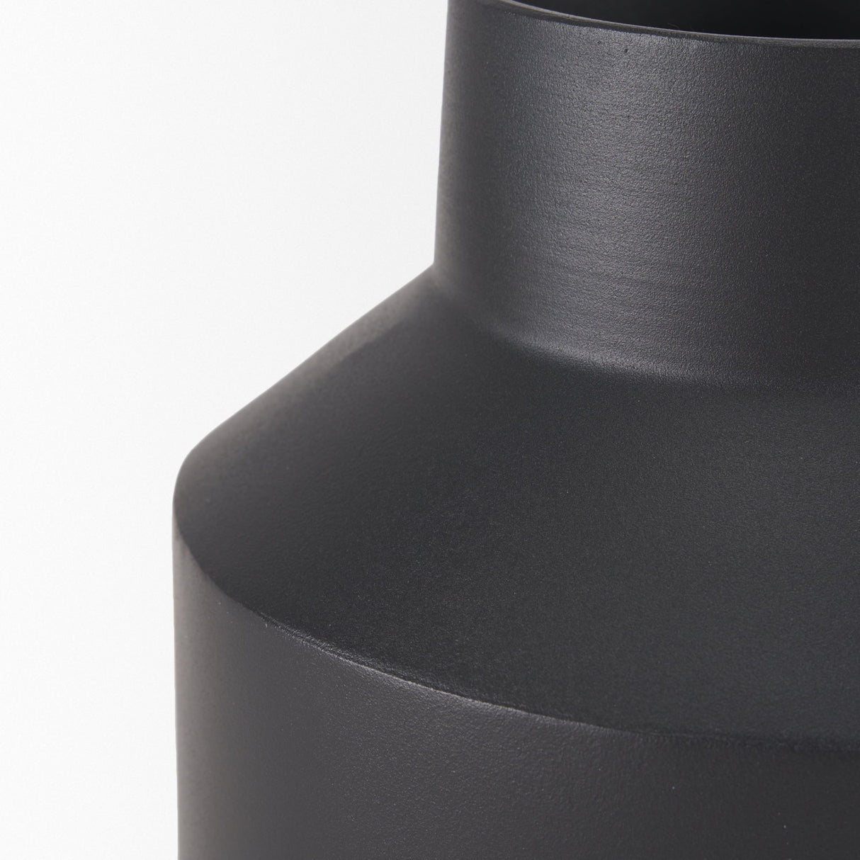 Tosca Medium Matte Black Metal Vase by Mercana at Eve Furniture