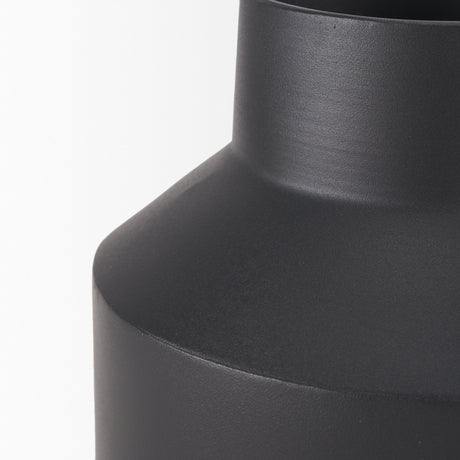 Tosca Medium Matte Black Metal Vase by Mercana at Eve Furniture