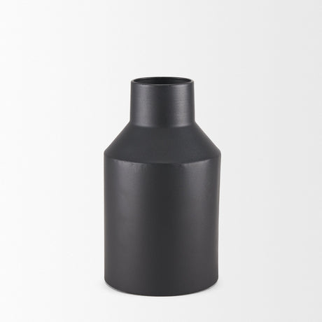 Tosca Small Matte Black Metal Vase by Mercana at Eve Furniture