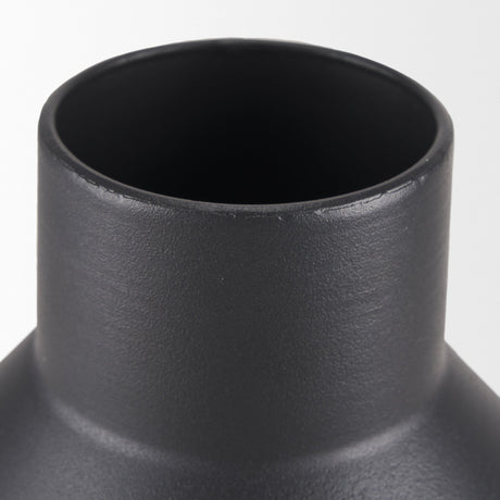 Tosca Small Matte Black Metal Vase by Mercana at Eve Furniture