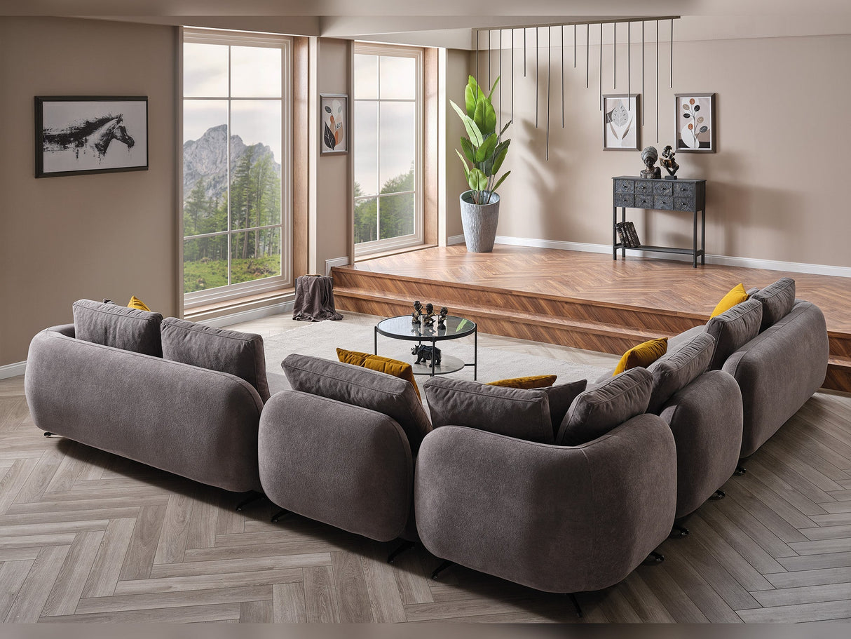Toscana Modular Sectional Sofa Grey by Furnia at Eve Furniture