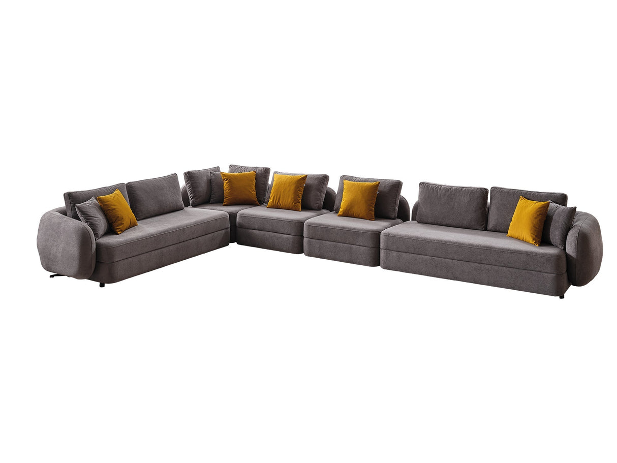 Toscana Modular Sectional Sofa Grey by Furnia at Eve Furniture