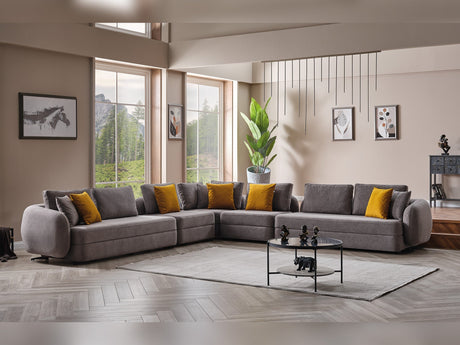 Toscana Modular Sectional Sofa Grey by Furnia at Eve Furniture