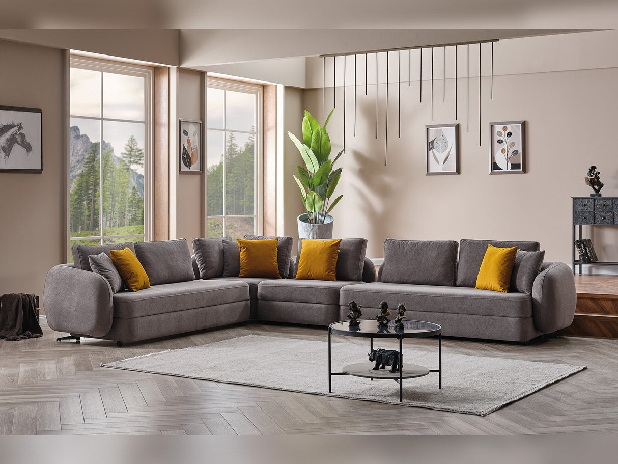 Toscana Modular Sectional Sofa Grey by Furnia at Eve Furniture