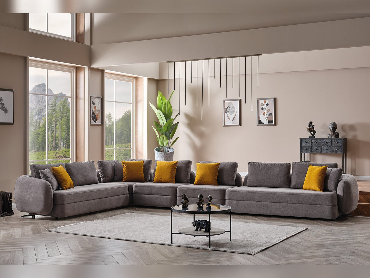 Toscana Modular Sectional Sofa Grey by Furnia at Eve Furniture