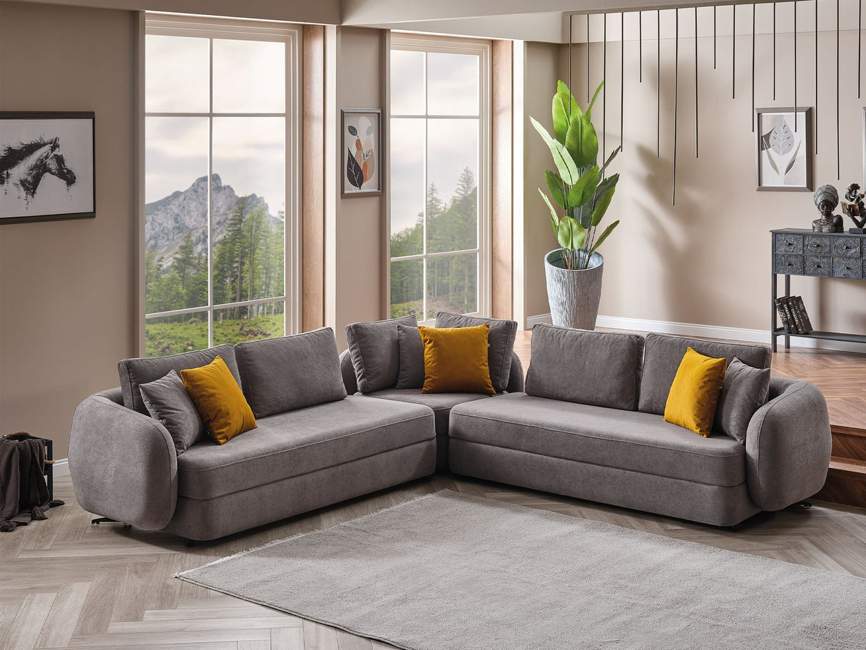 Toscana Modular Sectional Sofa Grey by Furnia at Eve Furniture