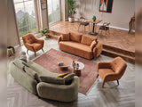Toscana Orange Stationary 3 Seater Sofa by Furnia at Eve Furniture