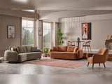 Toscana Orange Stationary 3 Seater Sofa by Furnia at Eve Furniture