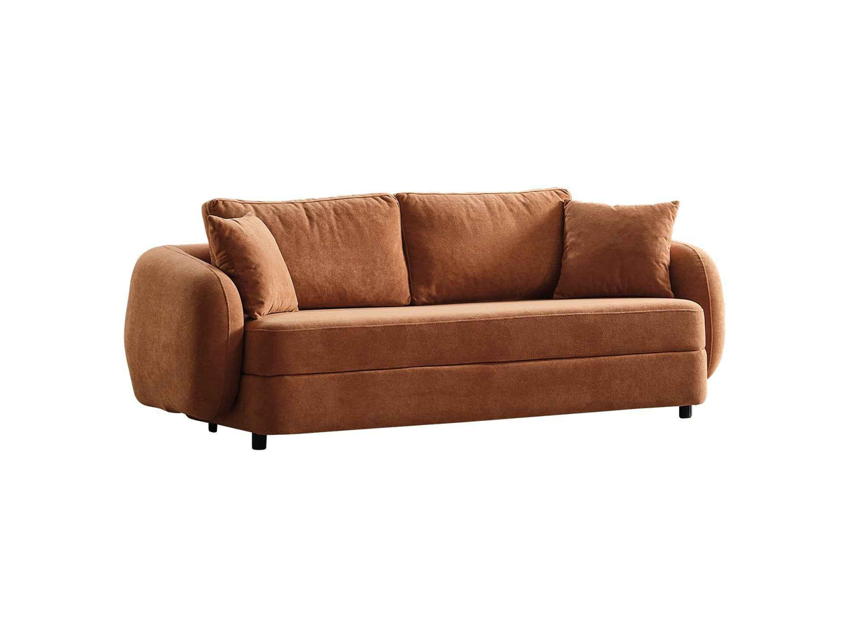 Toscana Orange Stationary 3 Seater Sofa by Furnia at Eve Furniture
