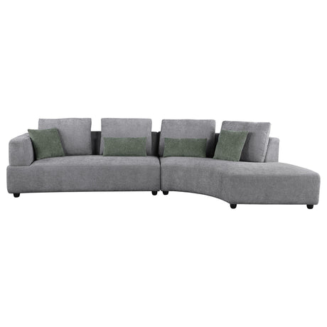 Toscano 134-inch Upholstered Sectional Sofa Grey by Coaster at Eve Furniture