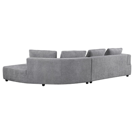 Toscano 134-inch Upholstered Sectional Sofa Grey by Coaster at Eve Furniture