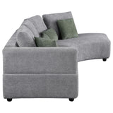 Toscano 134-inch Upholstered Sectional Sofa Grey by Coaster at Eve Furniture