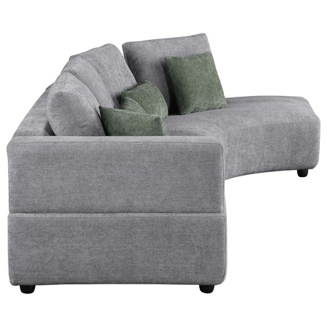 Toscano 134-inch Upholstered Sectional Sofa Grey by Coaster at Eve Furniture