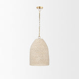 Tosha 1-Light Cotton Rope Bell Pendant by Mercana at Eve Furniture