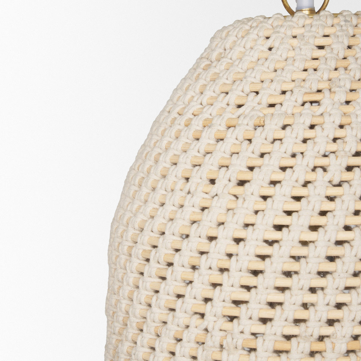 Tosha 1-Light Cotton Rope Bell Pendant by Mercana at Eve Furniture