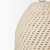 Tosha 1-Light Cotton Rope Bell Pendant by Mercana at Eve Furniture