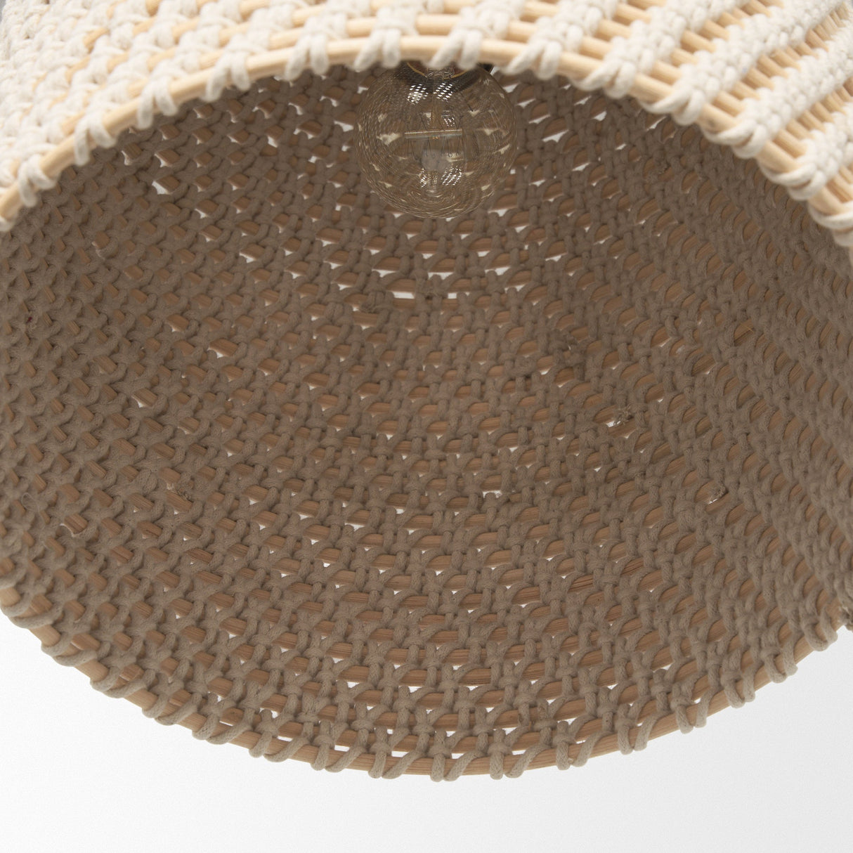Tosha 1-Light Cotton Rope Bell Pendant by Mercana at Eve Furniture