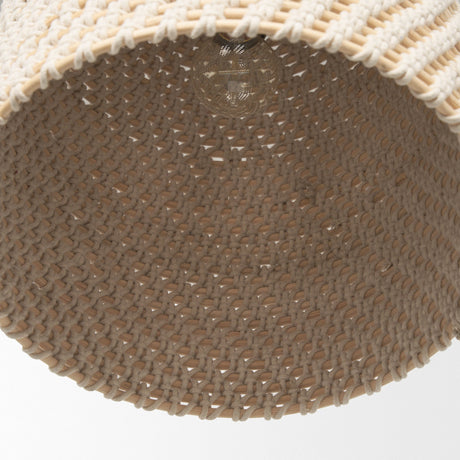 Tosha 1-Light Cotton Rope Bell Pendant by Mercana at Eve Furniture