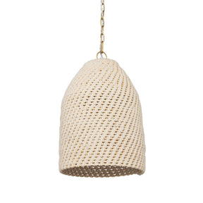 Tosha 1-Light Cotton Rope Bell Pendant by Mercana at Eve Furniture