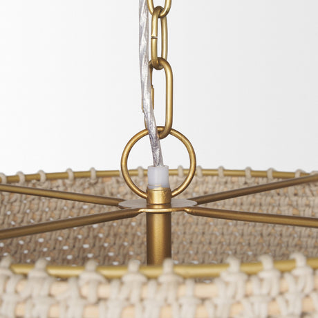 Tosha 1-Light Tapered Cotton Rope Drum Pendant by Mercana at Eve Furniture