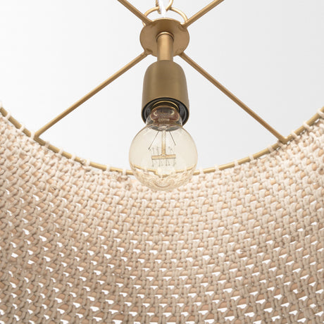 Tosha 1-Light Tapered Cotton Rope Drum Pendant by Mercana at Eve Furniture