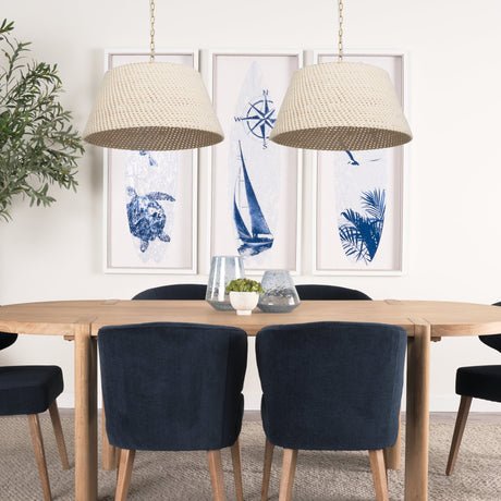 Tosha 1-Light Tapered Cotton Rope Drum Pendant by Mercana at Eve Furniture