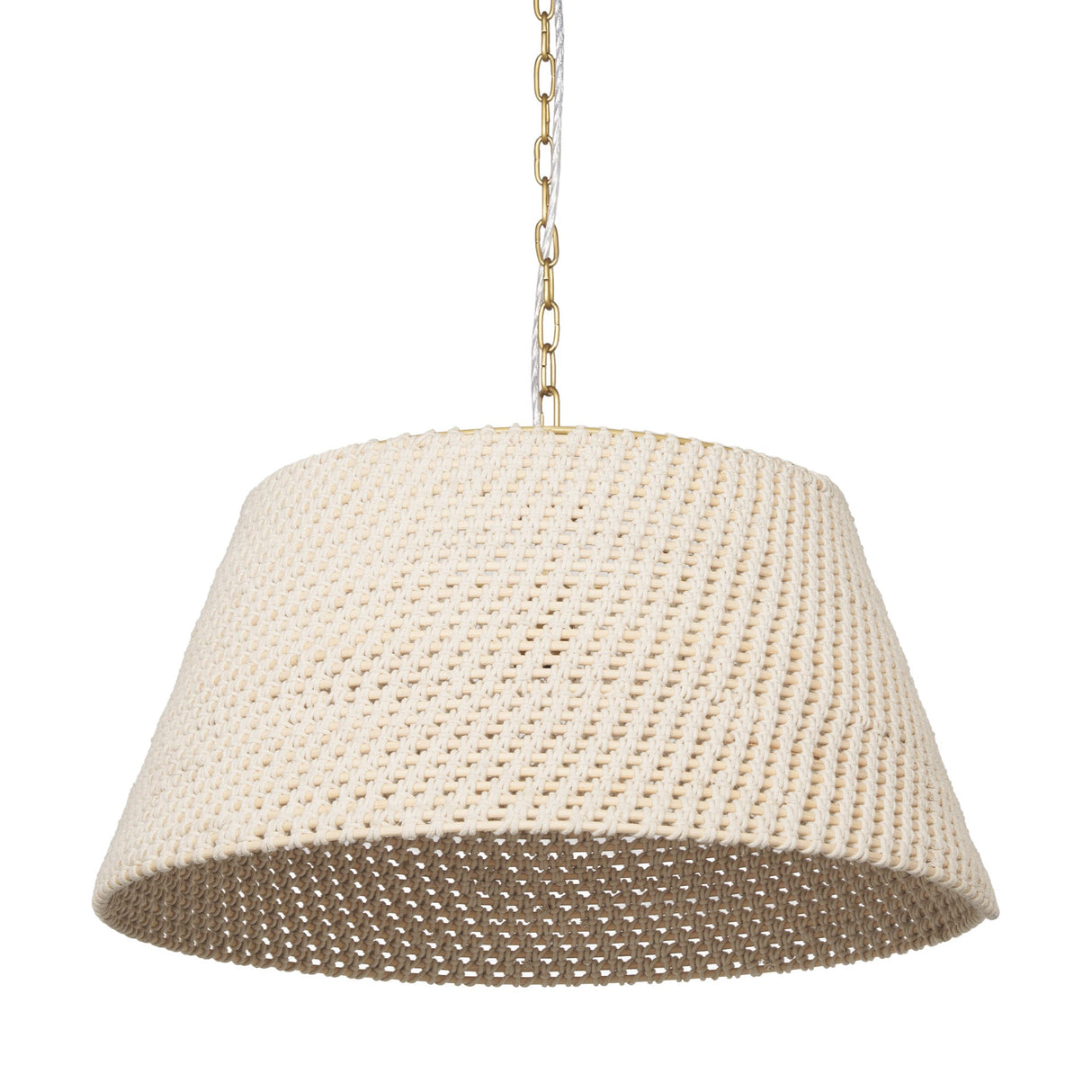 Tosha 1-Light Tapered Cotton Rope Drum Pendant by Mercana at Eve Furniture