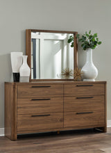 Totes English Walnut Beveled Glass Wall or Dresser Mirror by Modus Furniture at Eve Furniture