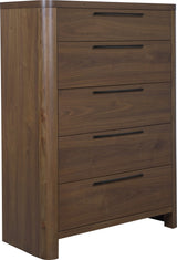 Totes English Walnut Five Drawer Chest by Modus Furniture at Eve Furniture