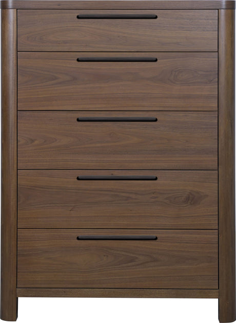 Totes English Walnut Five Drawer Chest by Modus Furniture at Eve Furniture